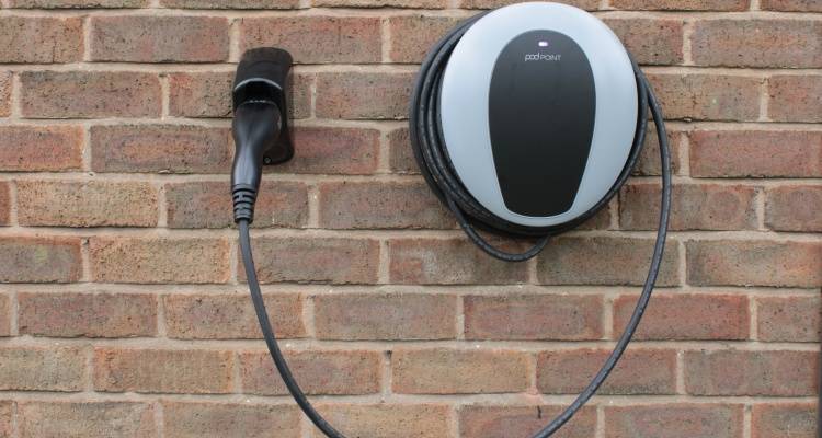 EV charger on wall