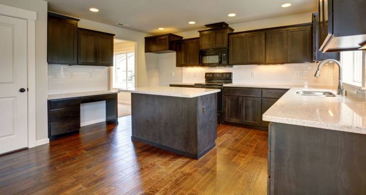 wood stained kitchen