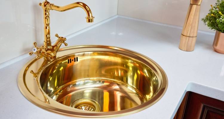 vintage brass sink and tap