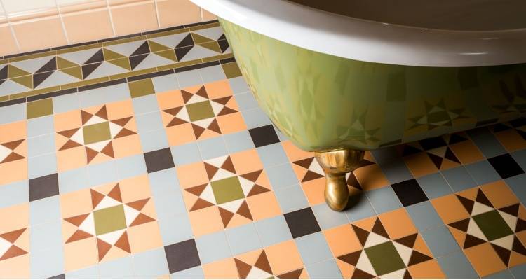 vibrant bathroom tiles