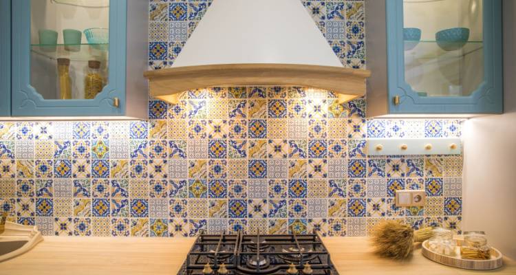 Moroccan tiled kitchen