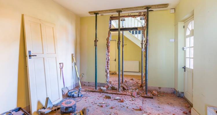 Wall knocked down