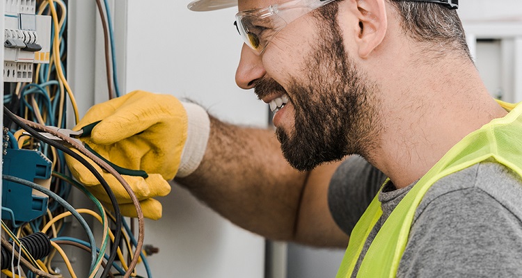 Electrician at work