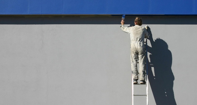 Painter and decorator at work