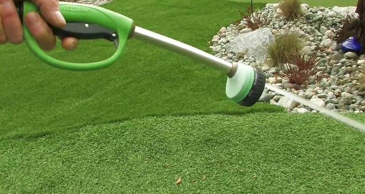 Artificial grass installation wash