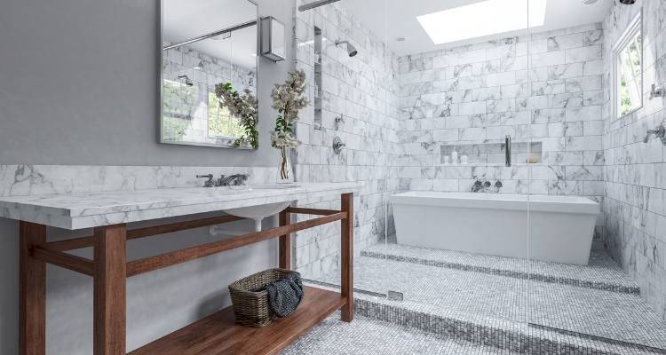 Modern looking wetroom Bathroom 