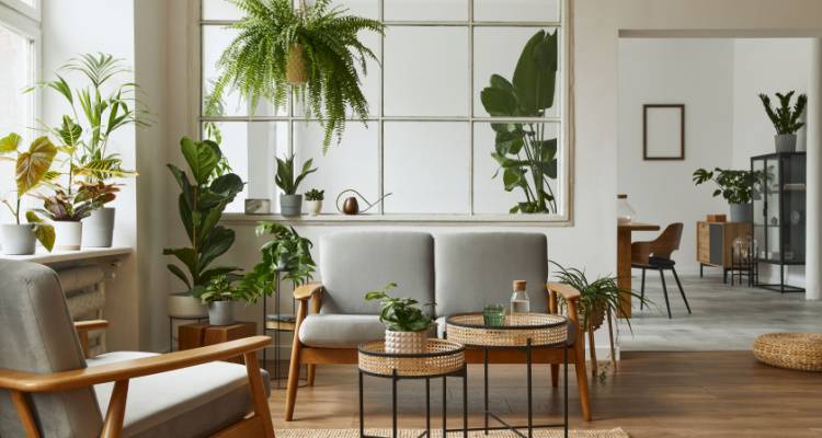 lounge full of house plants