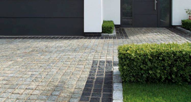 Grey block paving driveway