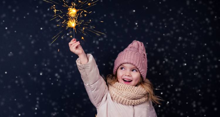 child with sparkler