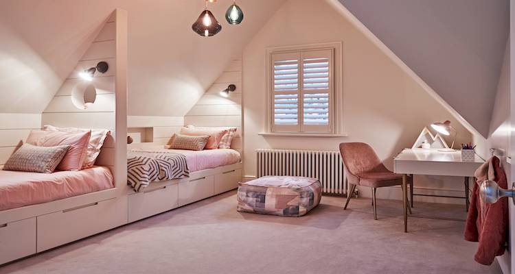 completed bungalow loft conversion bedroom
