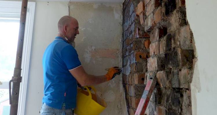 Man removing a chimney