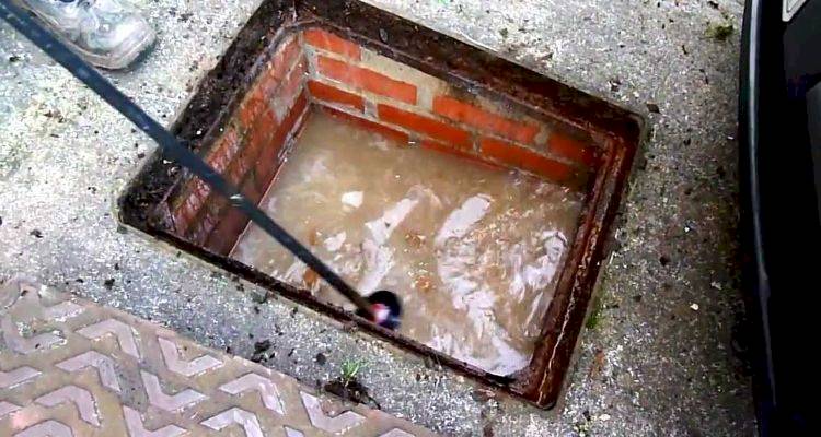 blocked drain outside house