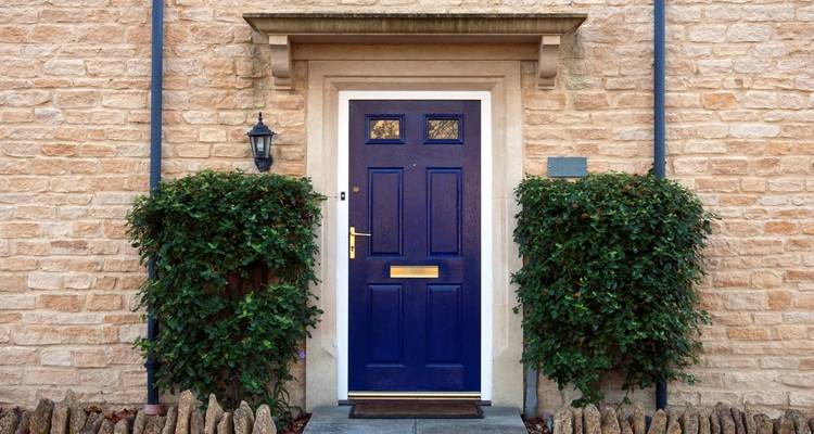 Blue front door