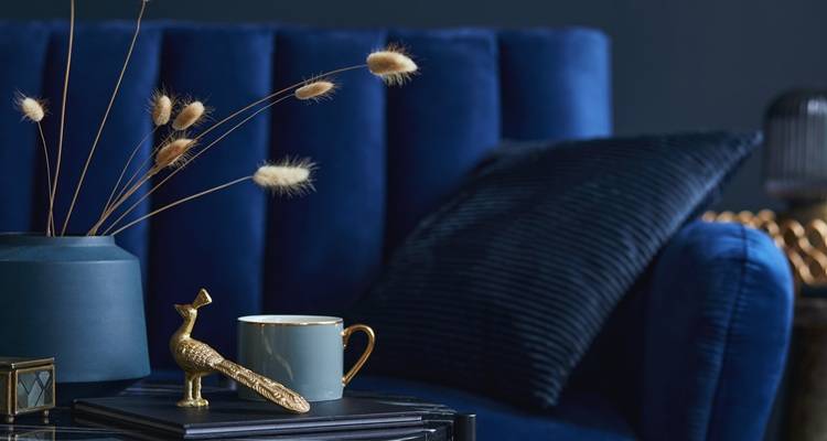 Blue sofa accessories