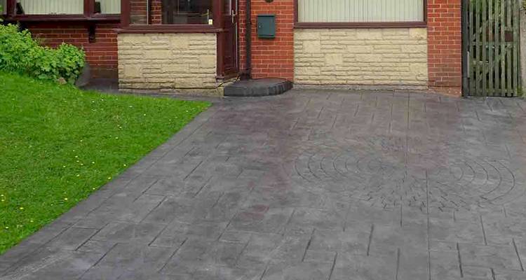 Black concrete driveway