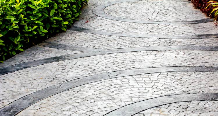 Slate concrete driveway