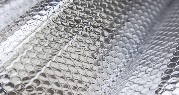 closeup of bubble wrap insulation for a conservatory