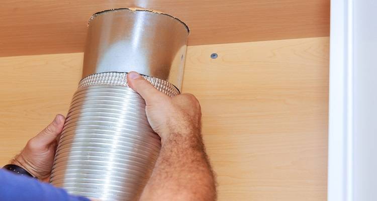 Hands on cooker hood duct