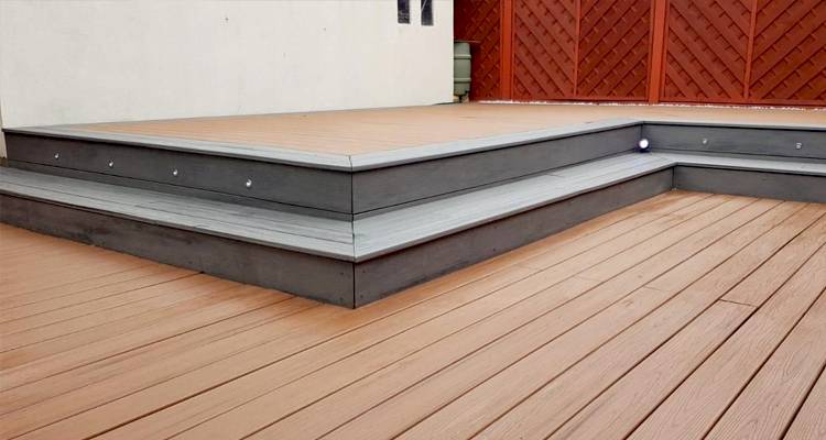 Oak and grey decking