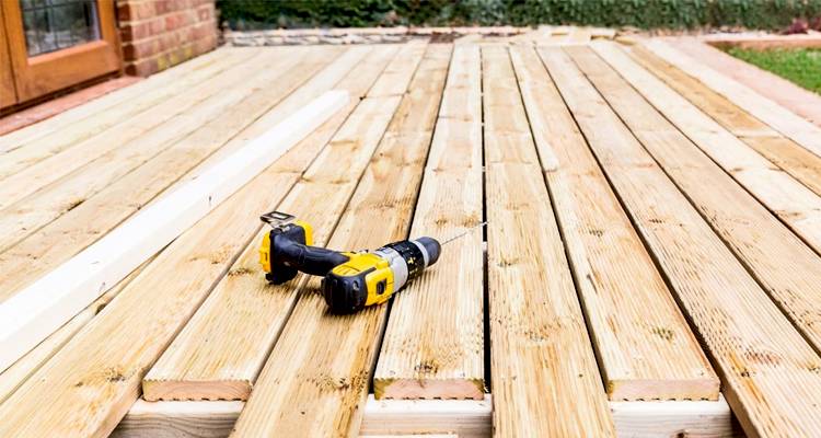 Light timber decking