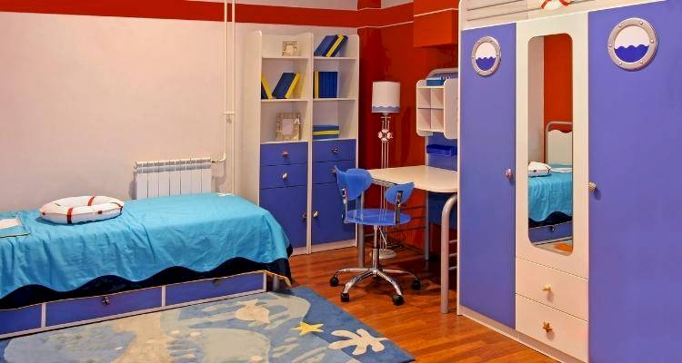 bright coloured children's bedroom