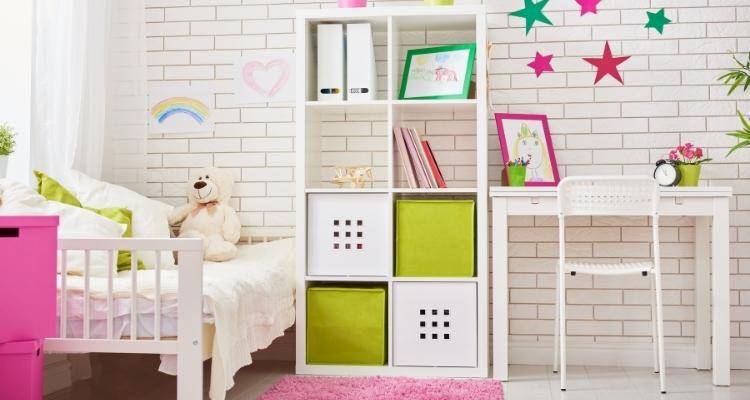bright coloured children's bedroom storage ideas
