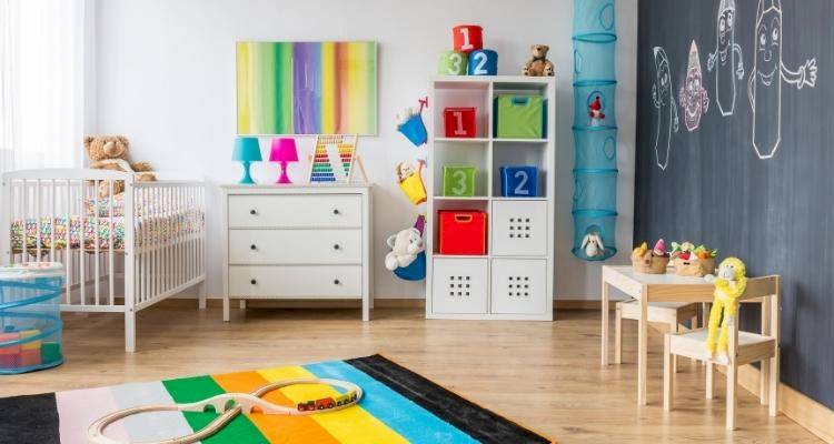 bright coloured children's bedroom