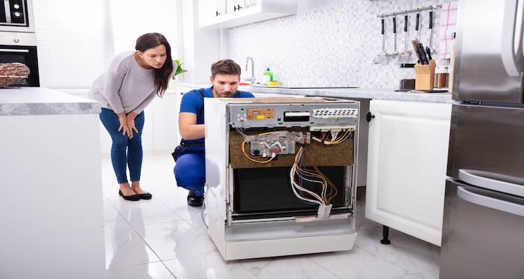 installing dishwasher