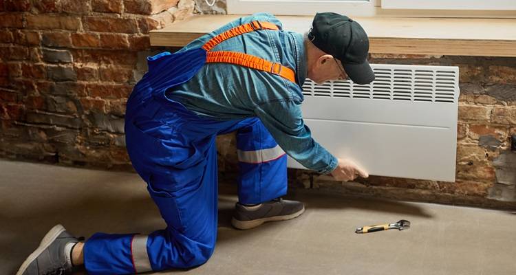 man fitting electric rad