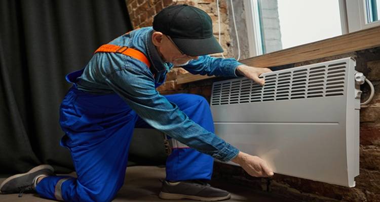 man fitting electric rad