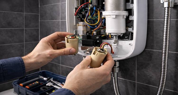 open shower unit black bathroom