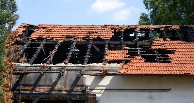 roof after fire damage