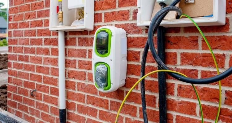 EV charger on wall