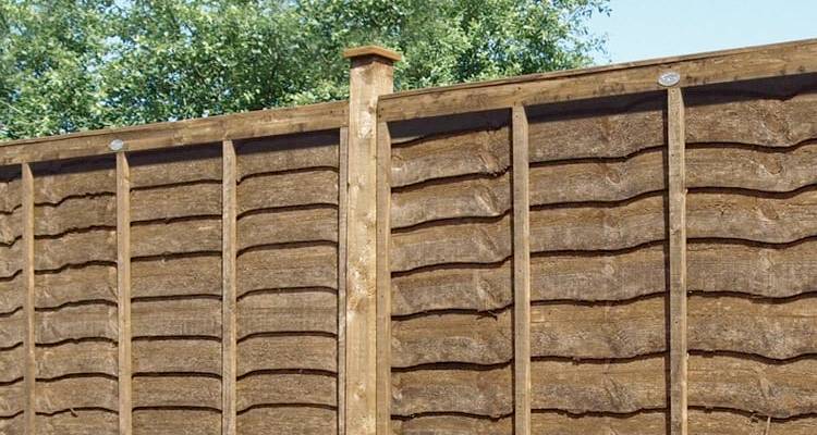 Larch lap panel fencing