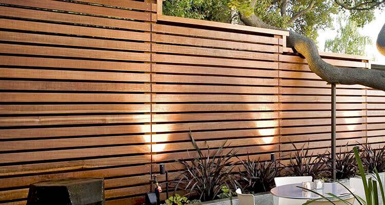 Horizontal wood fence panels