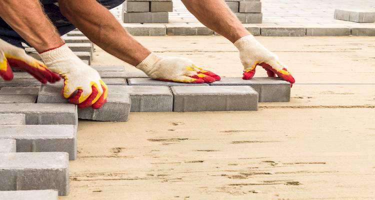 laying bricks