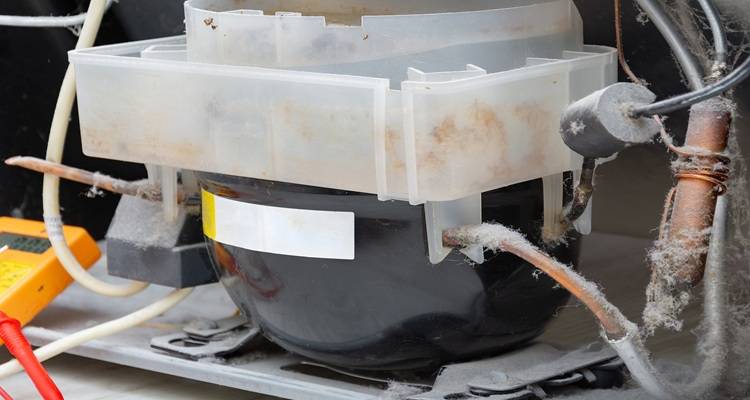 black back of fridge