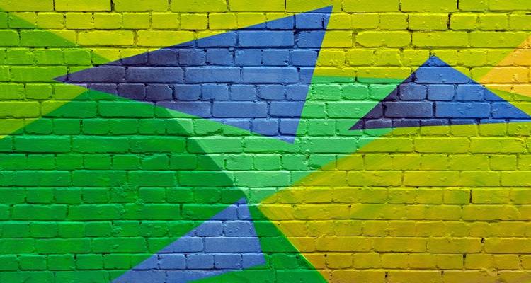 bold painted brick wall