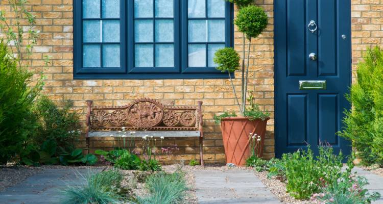 dark blue door