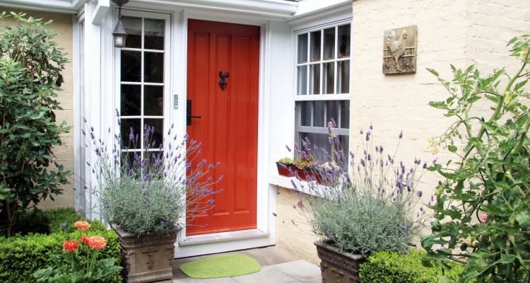 red front door