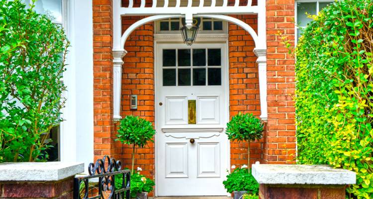 white front door