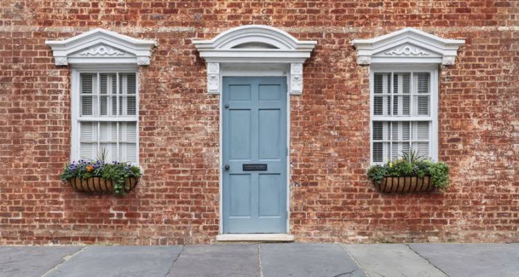 blue front door