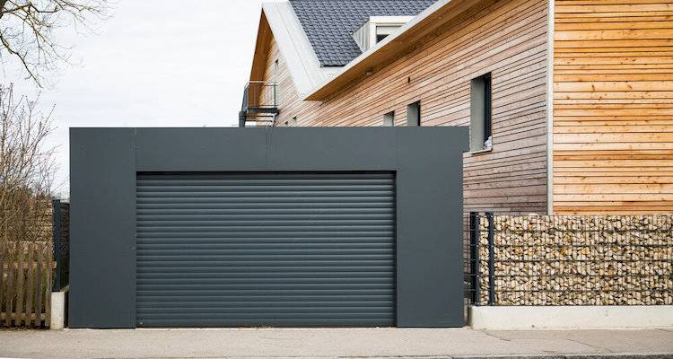 Black garage door