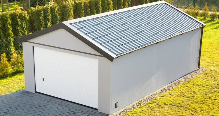 Garage with grey roof