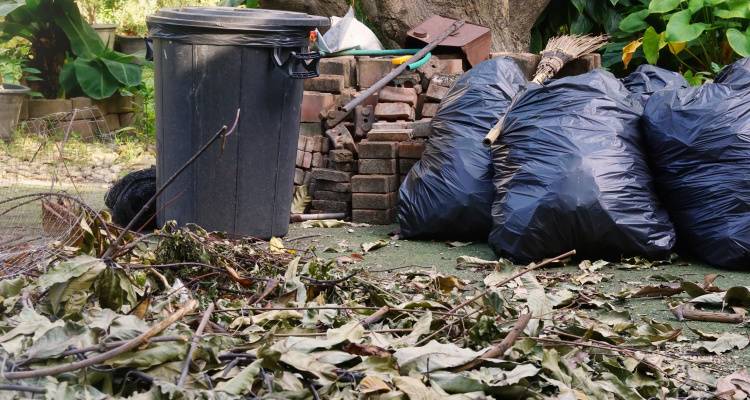 bin bags of garden waste