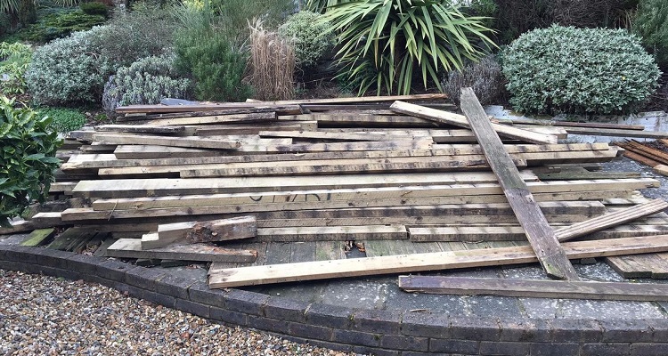pile of decking boards