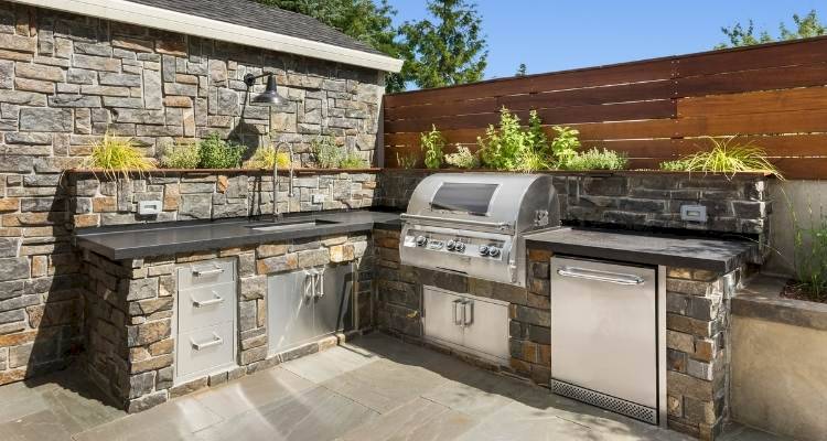 Outdoor BBQ area kitchen