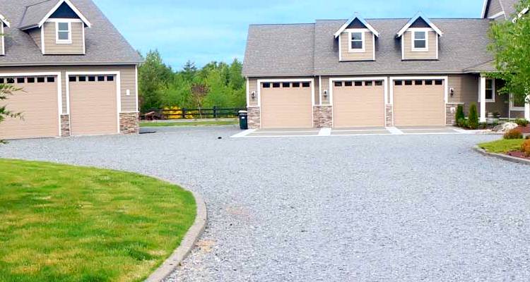 Large gravel driveway