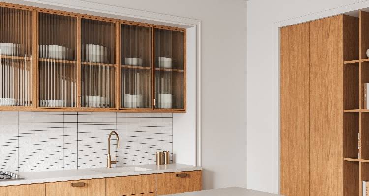 kitchen cupboard fluted cabinets