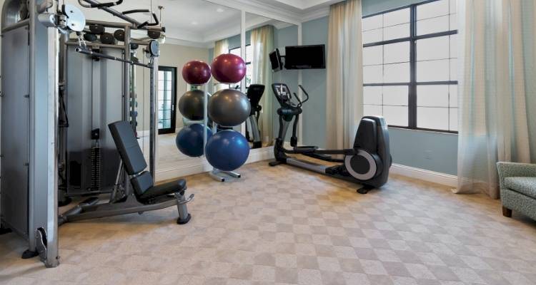 Home Gym exercise equipment weights and row machine